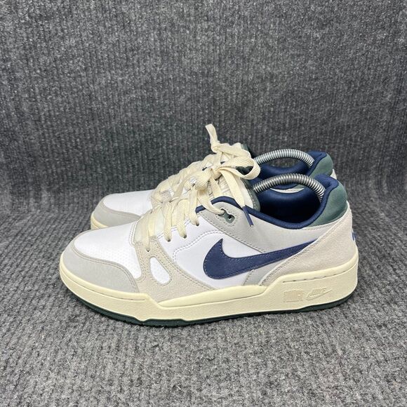 Nike Full Force Low White Navy Teal Athletic Leather Shoes Mens 8 FZ3595-100 main image 6